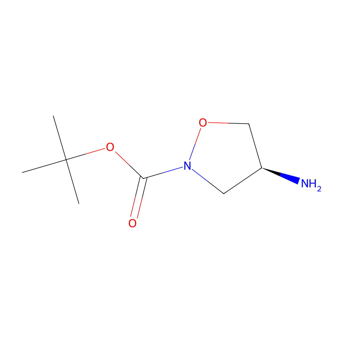 tert-butyl (4S)-4-amino-1,2-oxazolidine-2-carboxylate molecular structure, CAS 2126142-98-9