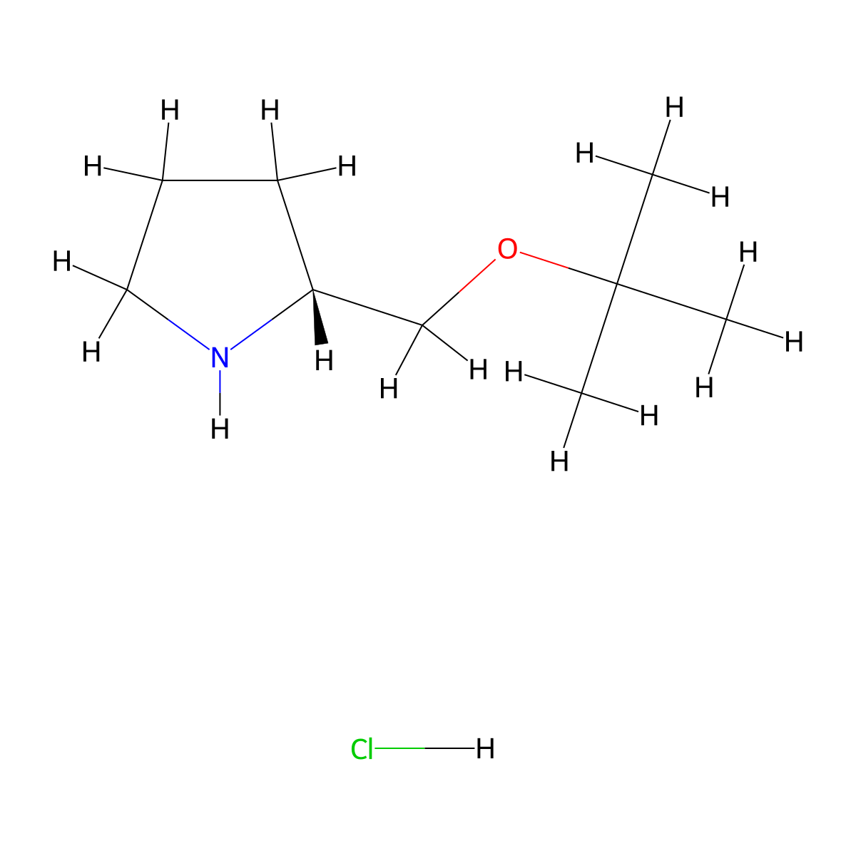 (2R)-2-((tert-butoxy)methyl)pyrrolidine hydrochloride molecular structure, CAS 2126143-43-7