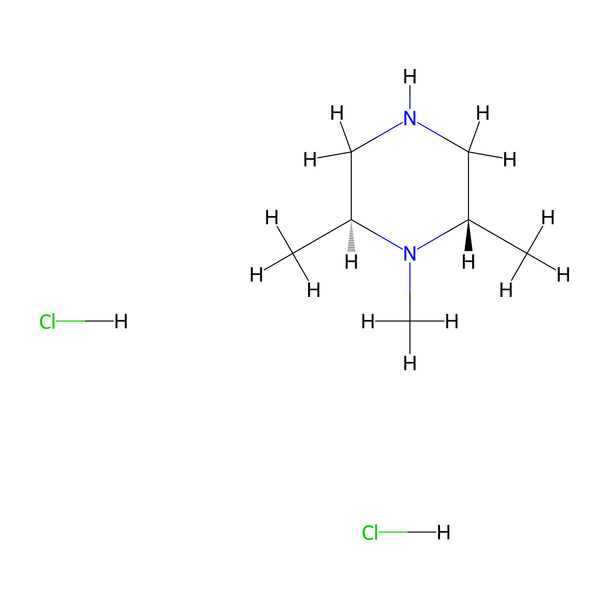 (2S,6S)-1,2,6-Trimethylpiperazine dihydrochloride molecular structure, CAS 2126143-60-8