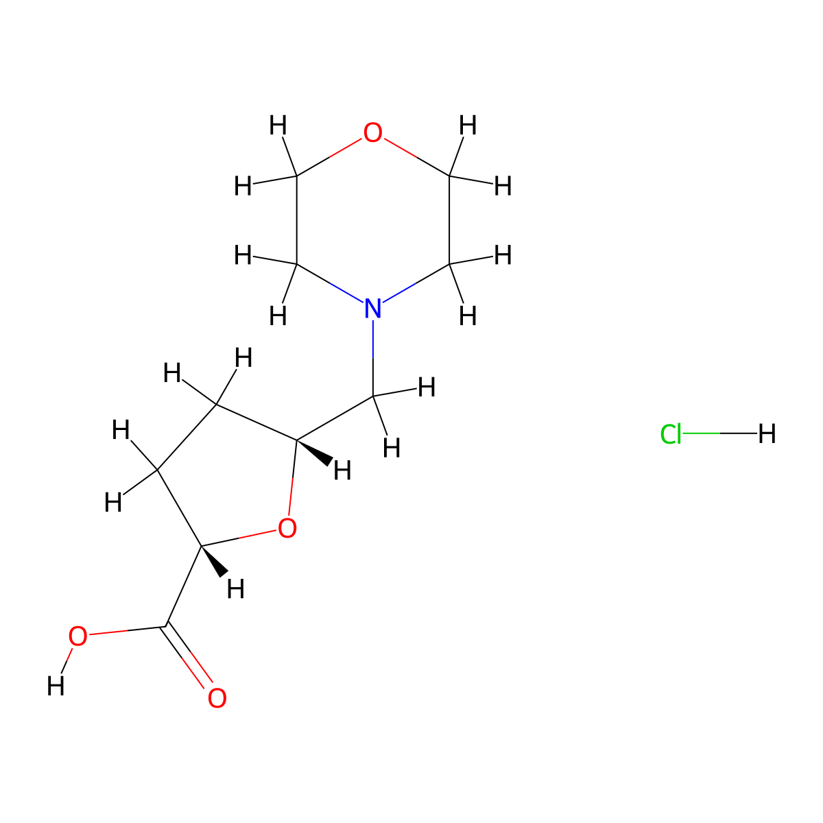 (2S,5R)-5-(Morpholin-4-ylmethyl)oxolane-2-carboxylic acid;hydrochloride molecular structure, CAS 2126143-79-9
