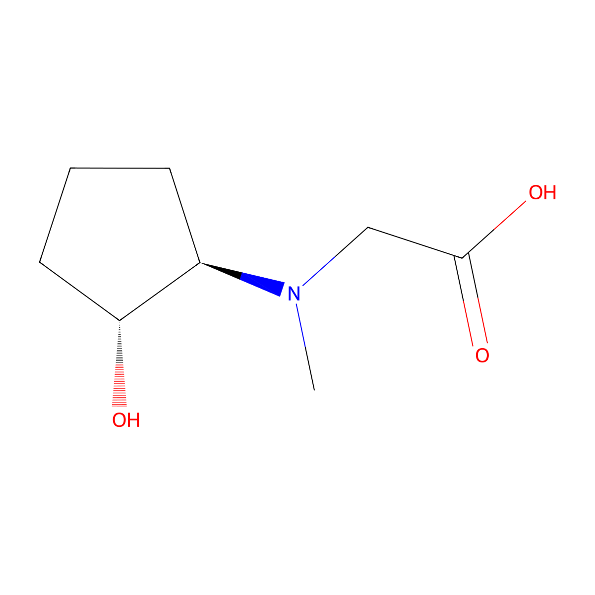 Rac-2-{[(1R,2R)-2-hydroxycyclopentyl](methyl)amino}acetic acid molecular structure, CAS 2126143-83-5