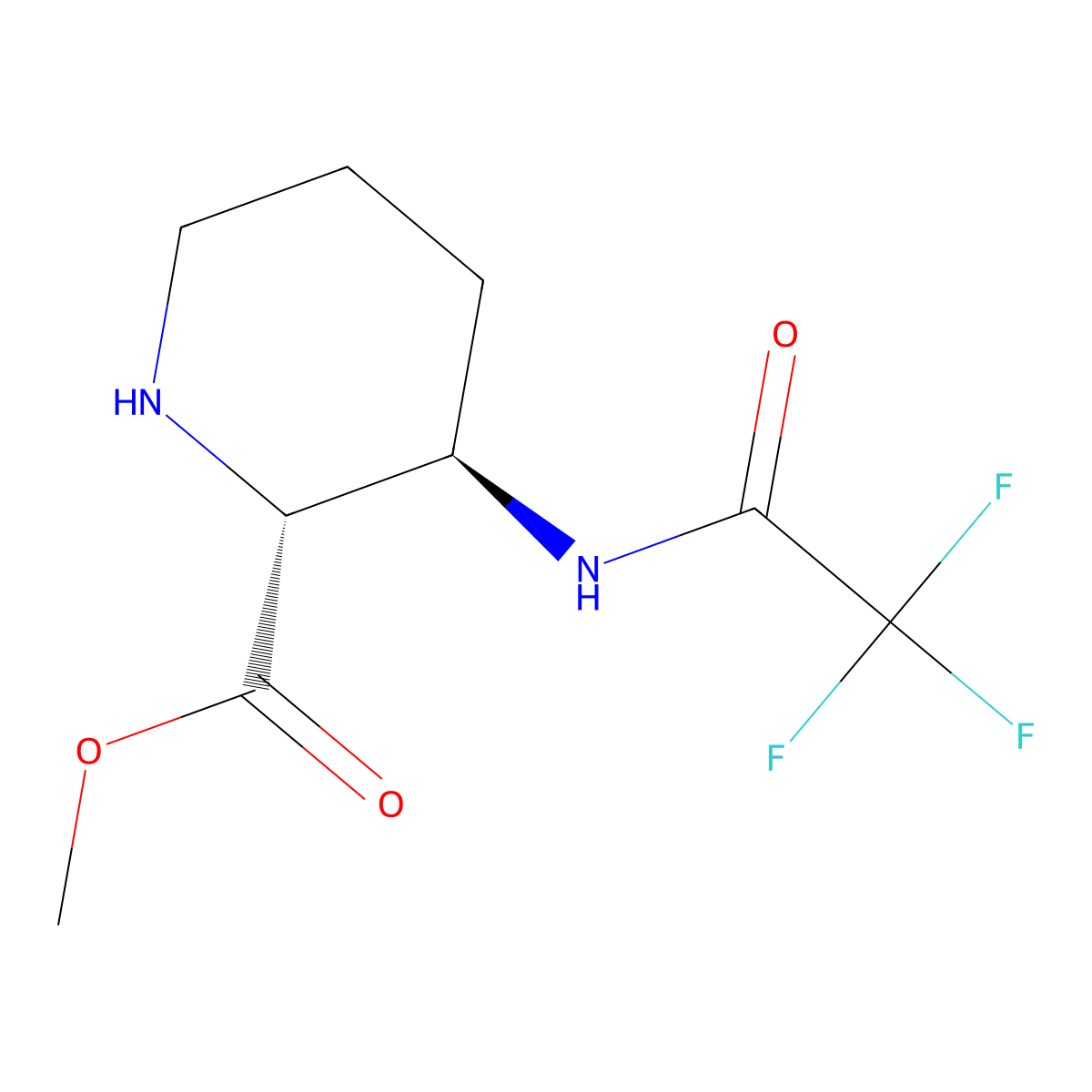 rac-methyl (2R,3R)-3-(trifluoroacetamido)piperidine-2-carboxylate molecular structure, CAS 2126143-84-6