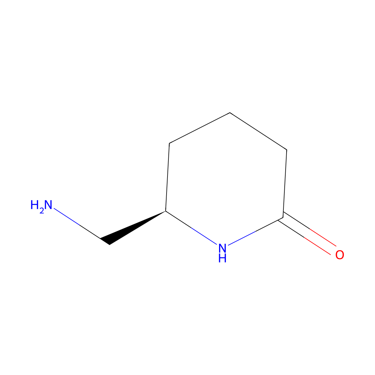 (6R)-6-(aminomethyl)piperidin-2-one molecular structure, CAS 2126143-90-4