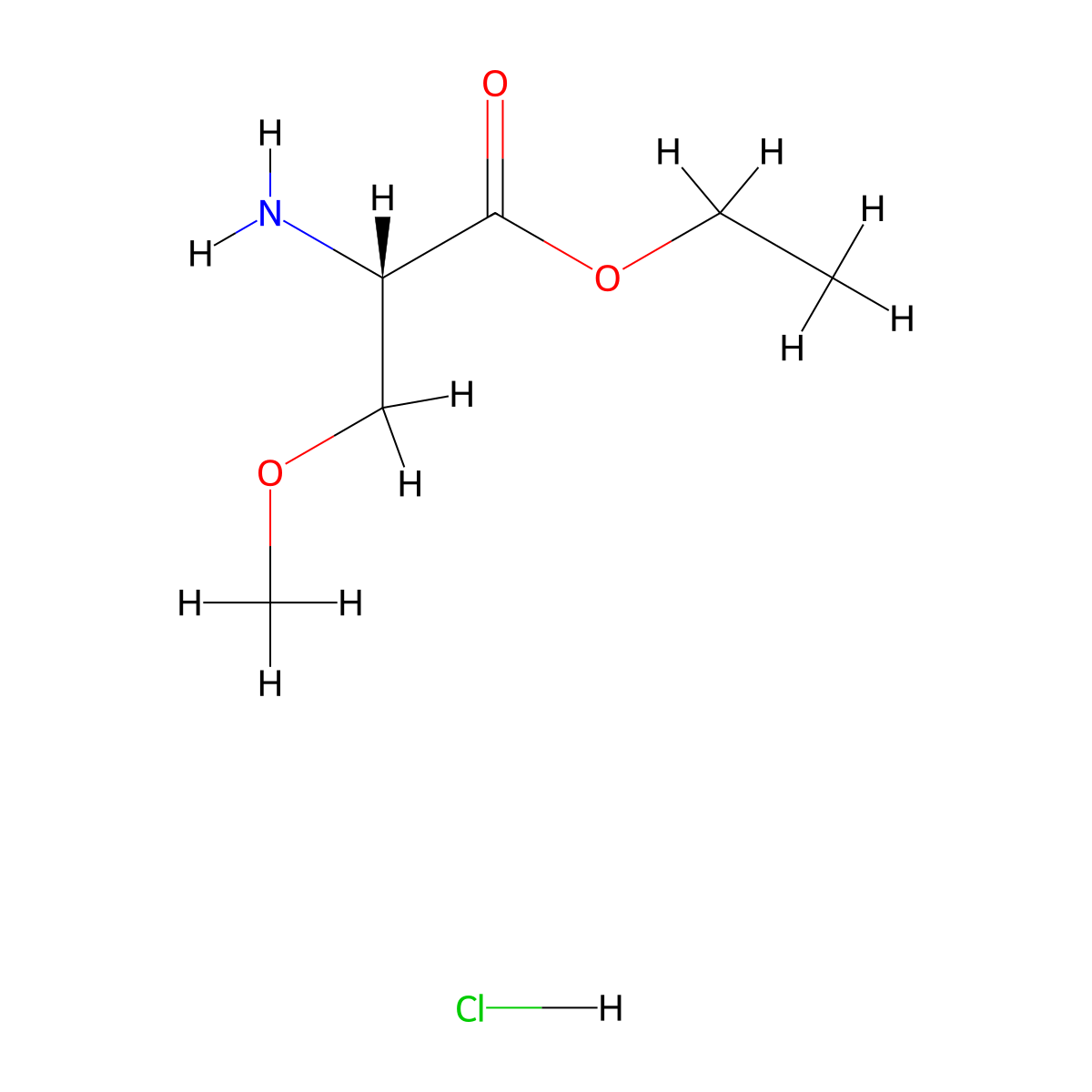 ethyl (2S)-2-amino-3-methoxypropanoate hydrochloride molecular structure, CAS 2126143-96-0