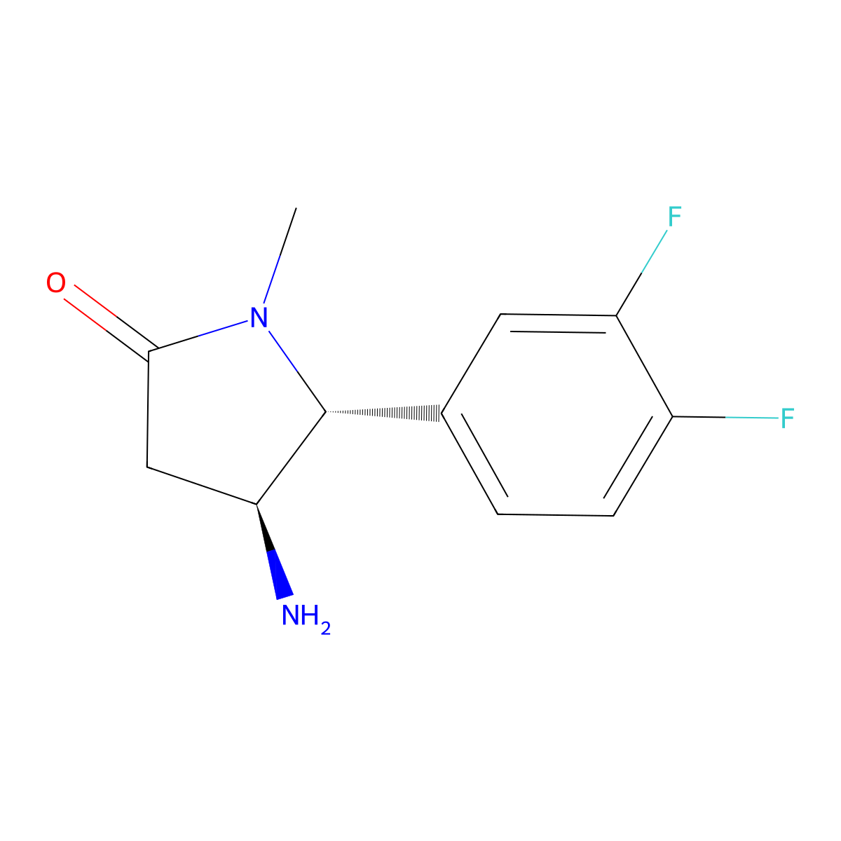 rac-(4R,5S)-4-amino-5-(3,4-difluorophenyl)-1-methylpyrrolidin-2-one molecular structure, CAS 2126143-98-2