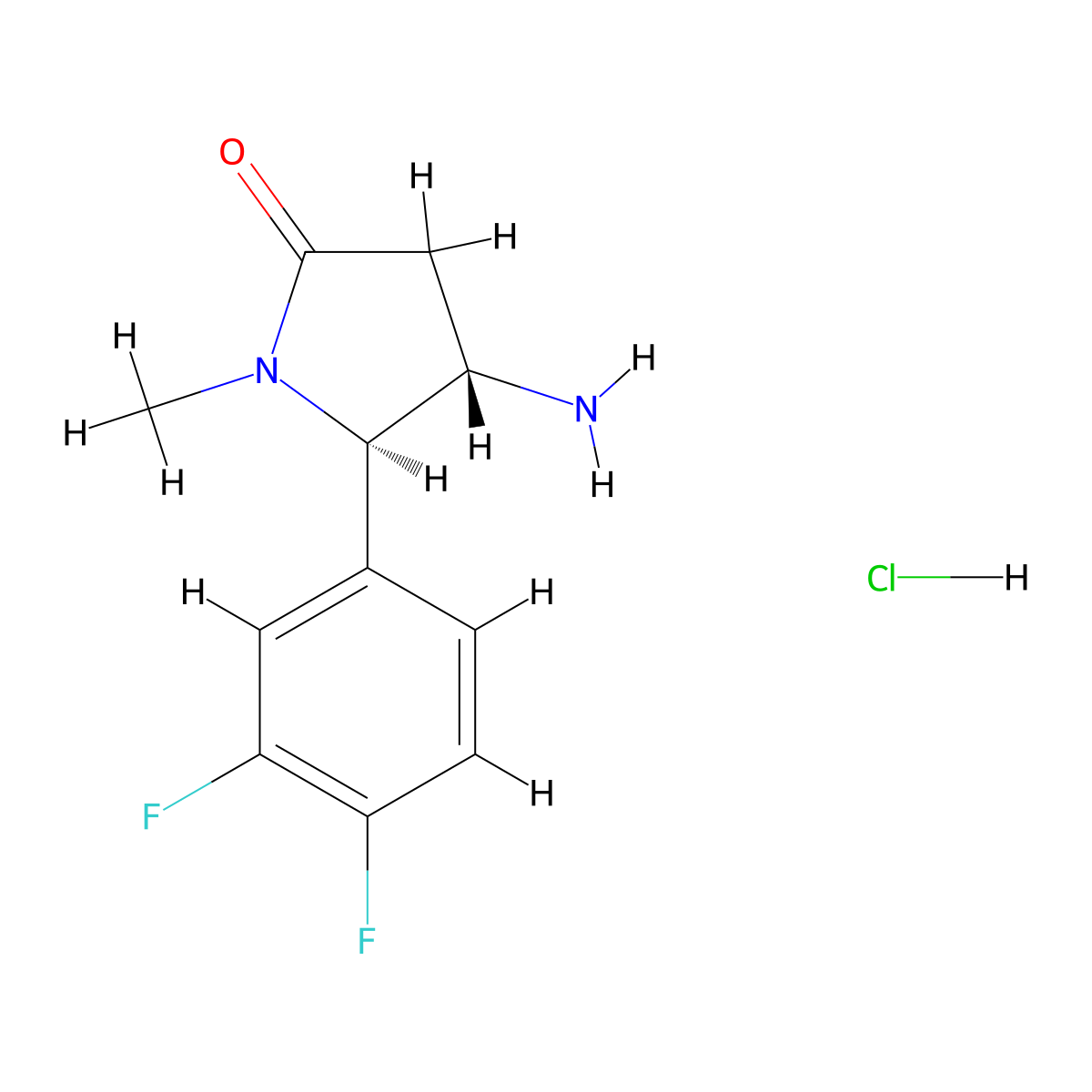 rac-(4R,5S)-4-amino-5-(3,4-difluorophenyl)-1-methylpyrrolidin-2-one hydrochloride molecular structure, CAS 2126143-99-3