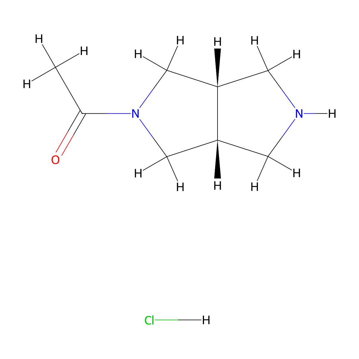 1-((3aR,6aS)-octahydropyrrolo(3,4-c)pyrrol-2-yl)ethan-1-one hydrochloride molecular structure, CAS 2126144-11-2