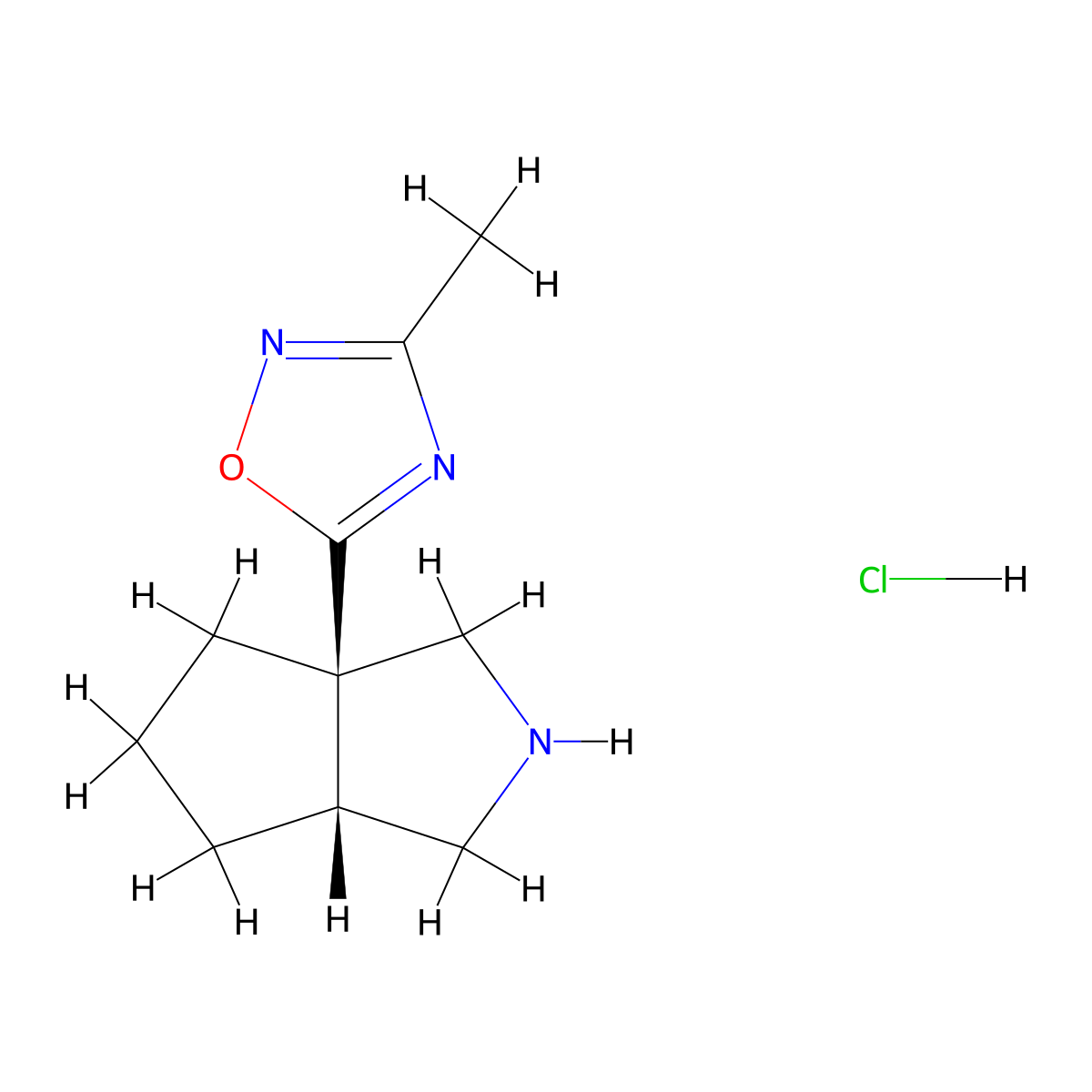 rac-5-[(3aR,6aR)-octahydrocyclopenta[c]pyrrol-3a-yl]-3-methyl-1,2,4-oxadiazole hydrochloride molecular structure, CAS 2126144-16-7