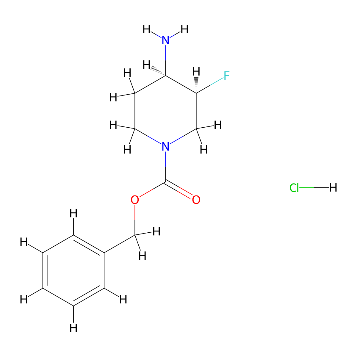 cis-Benzyl 4-amino-3-fluoropiperidine-1-carboxylate hydrochloride molecular structure, CAS 2126144-25-8