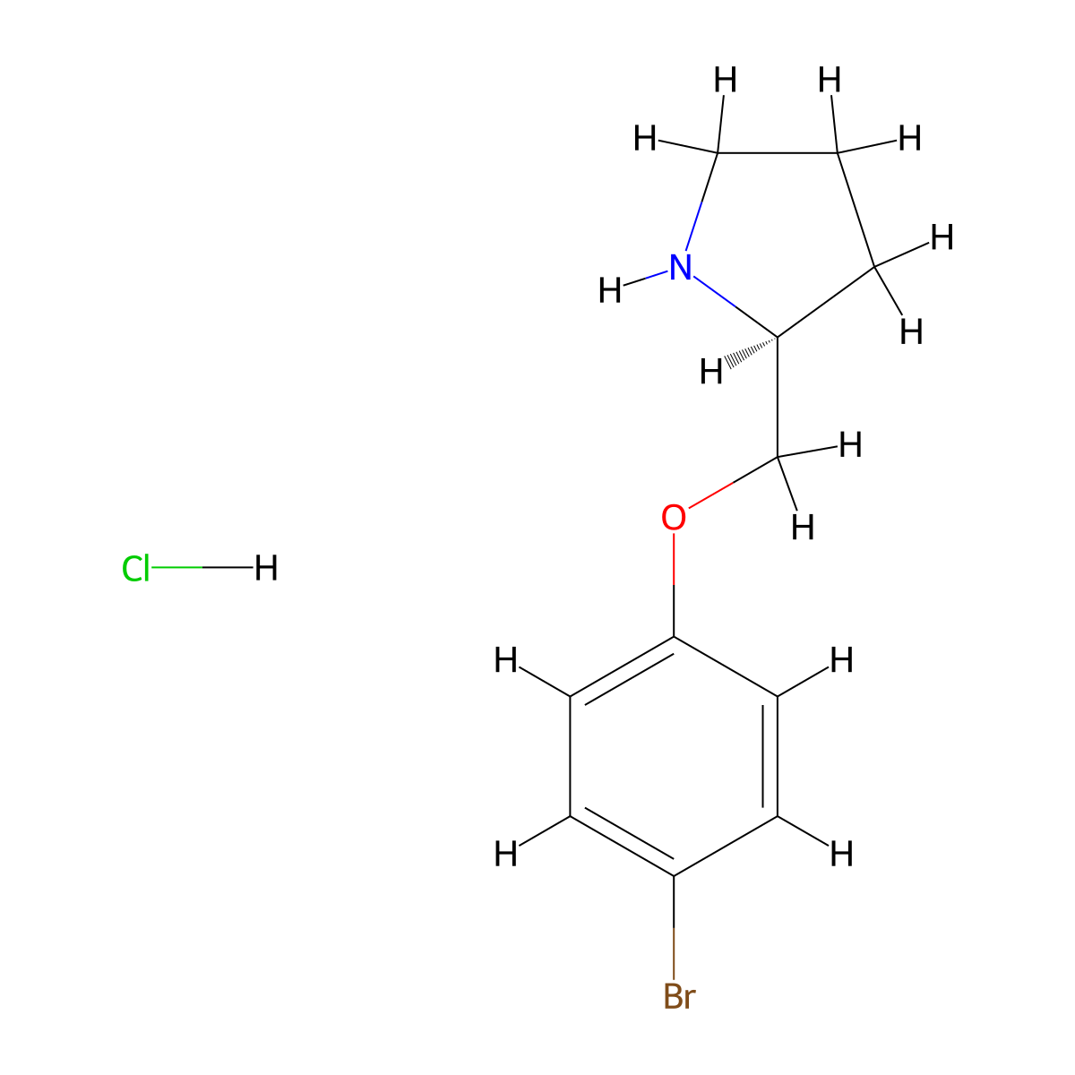 (2S)-2-[(4-Bromophenoxy)methyl]pyrrolidine hydrochloride molecular structure, CAS 2126144-34-9