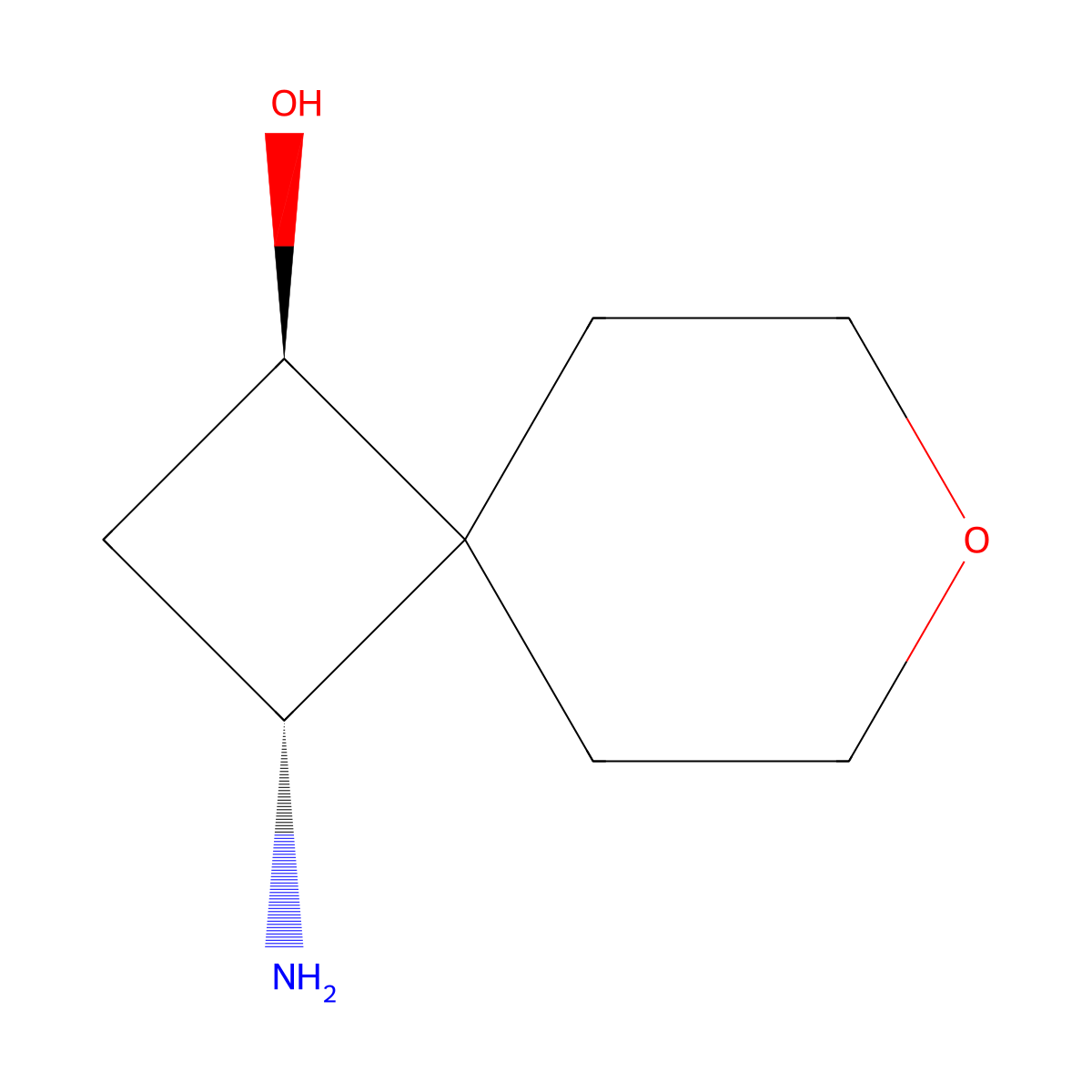 (1R,3R)-3-Amino-7-oxaspiro[3.5]nonan-1-ol molecular structure, CAS 2126144-45-2