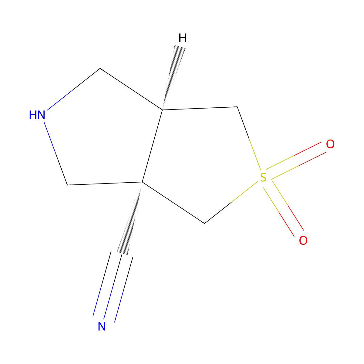 rac-(3aR,6aS)-2,2-dioxo-hexahydro-1H-2lambda6-thieno[3,4-c]pyrrole-3a-carbonitrile molecular structure, CAS 2126144-48-5