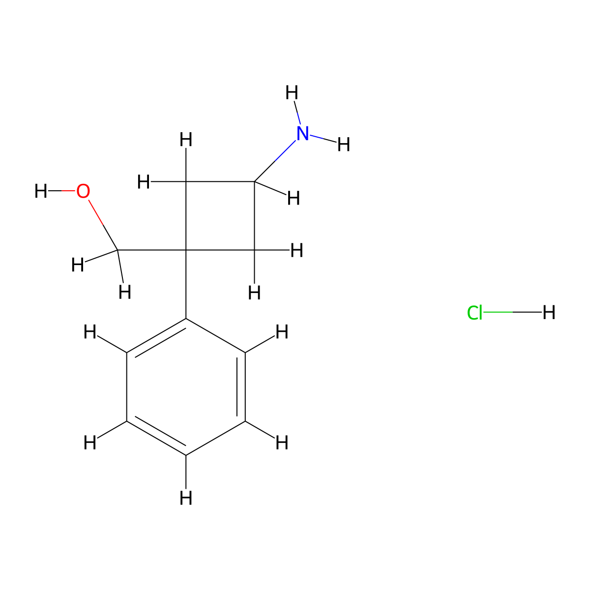 [(1R,3r)-3-amino-1-phenylcyclobutyl]methanol hydrochloride molecular structure, CAS 2126144-63-4