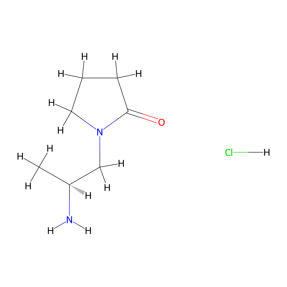 1-[(2S)-2-aminopropyl]pyrrolidin-2-one hydrochloride molecular structure, CAS 2126144-67-8