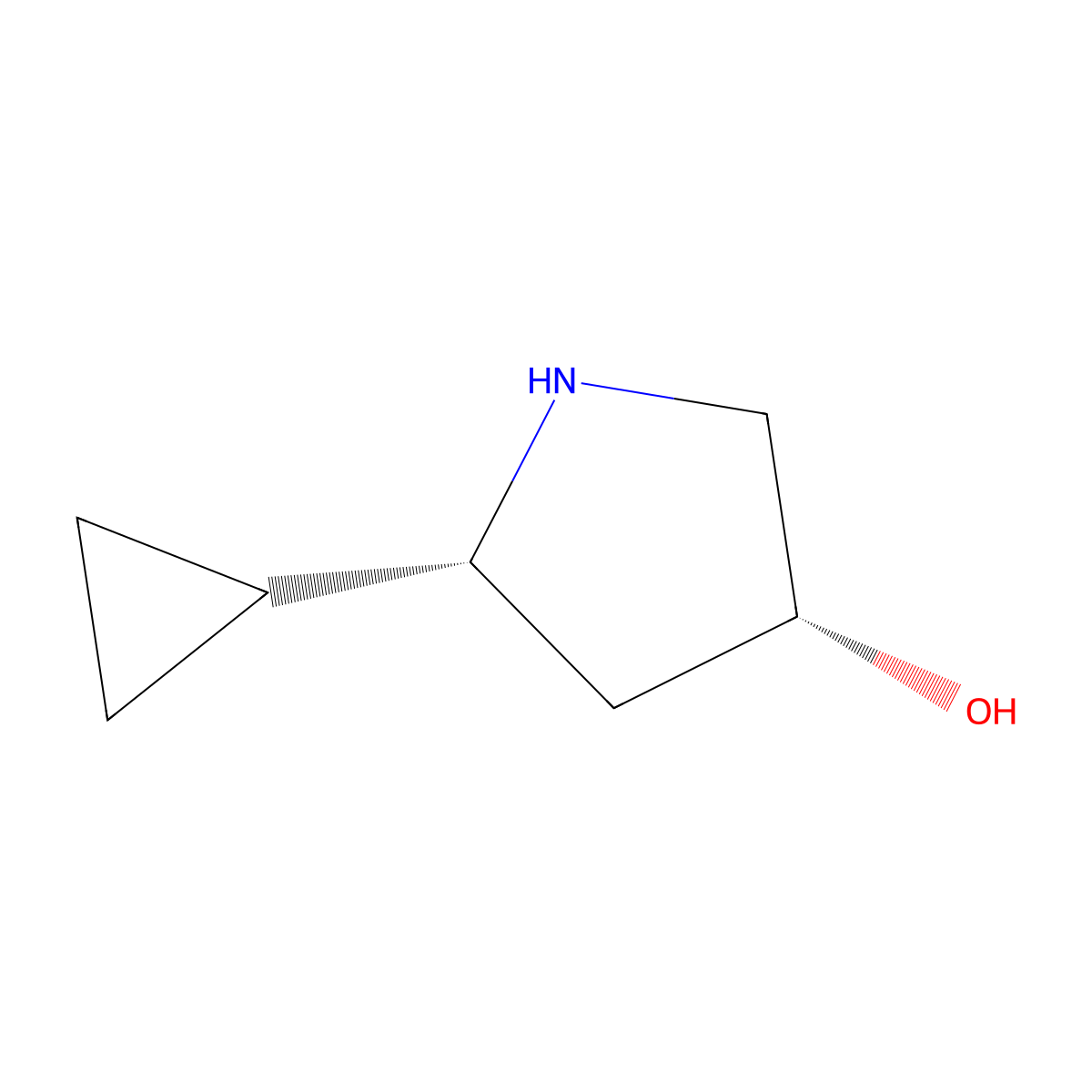 (3R,5R)-5-cyclopropylpyrrolidin-3-ol molecular structure, CAS 2126144-73-6