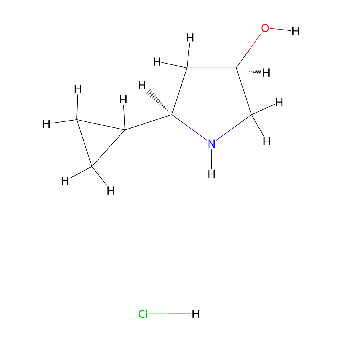 (3R,5R)-5-Cyclopropylpyrrolidin-3-ol hydrochloride molecular structure, CAS 2126144-74-7