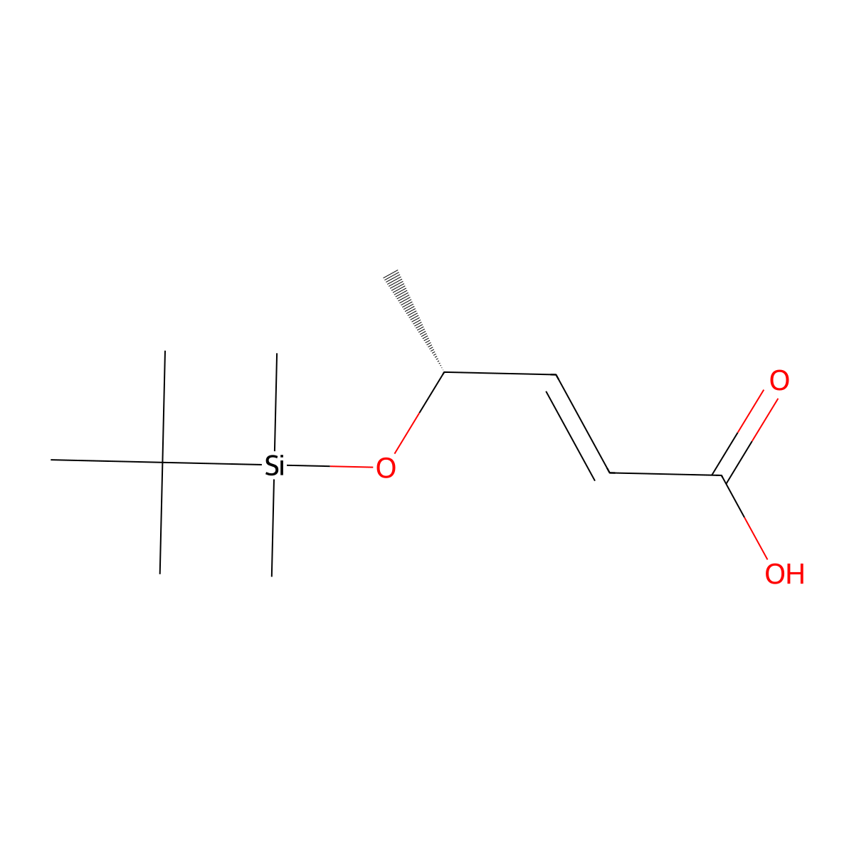 (R,E)-4-((tert-Butyldimethylsilyl)oxy)pent-2-enoic acid molecular structure, CAS 2126144-78-1