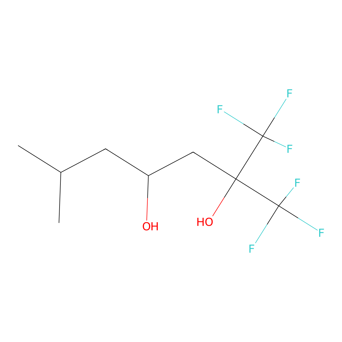 1,1,1-Trifluoro-6-methyl-2-(trifluoromethyl)-2,4-heptanediol molecular structure, CAS 2126159-01-9