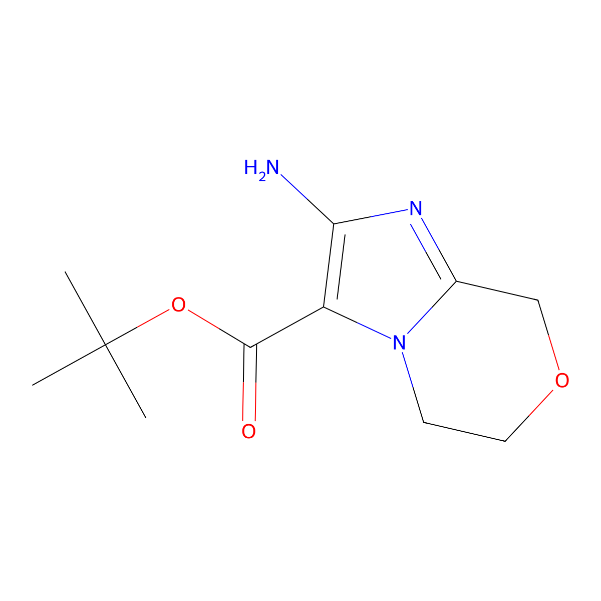 tert-butyl 2-amino-5H,6H,8H-imidazo[2,1-c][1,4]oxazine-3-carboxylate molecular structure, CAS 2126159-44-0