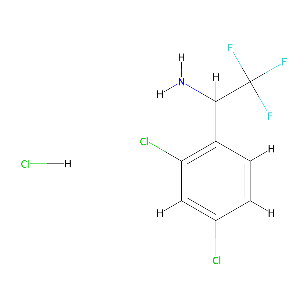 1-(2,4-Dichlorophenyl)-2,2,2-trifluoroethan-1-amine hydrochloride molecular structure, CAS 2126159-51-9