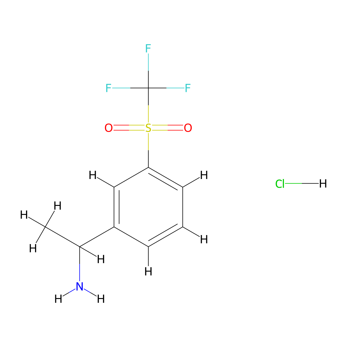 1-(3-Trifluoromethanesulfonylphenyl)ethan-1-amine hydrochloride molecular structure, CAS 2126159-52-0