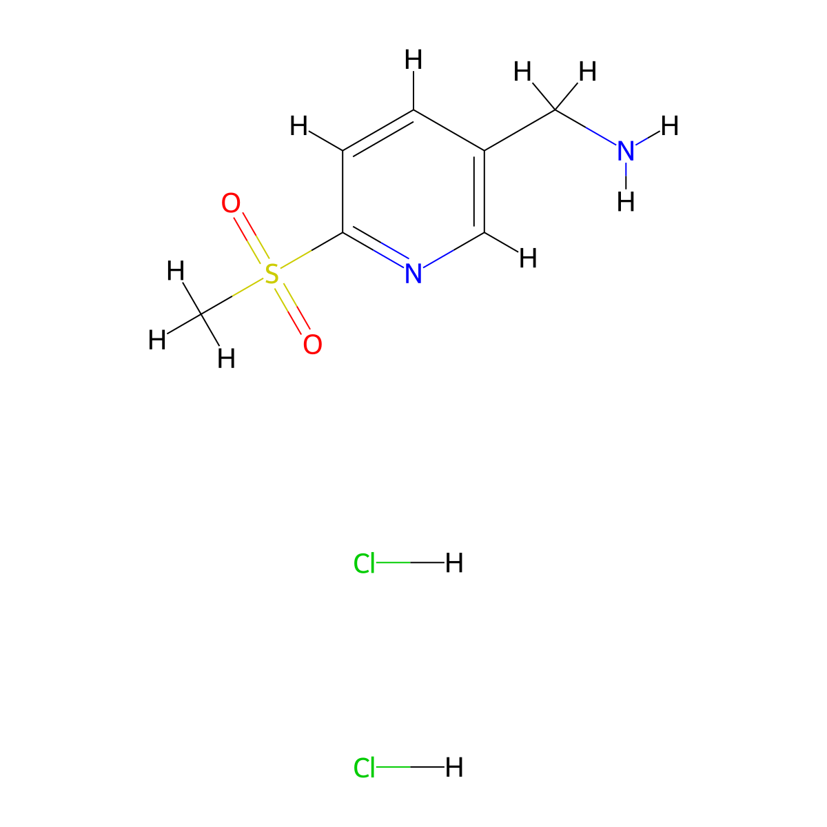 (6-Methanesulfonylpyridin-3-yl)methanamine dihydrochloride molecular structure, CAS 2126159-53-1