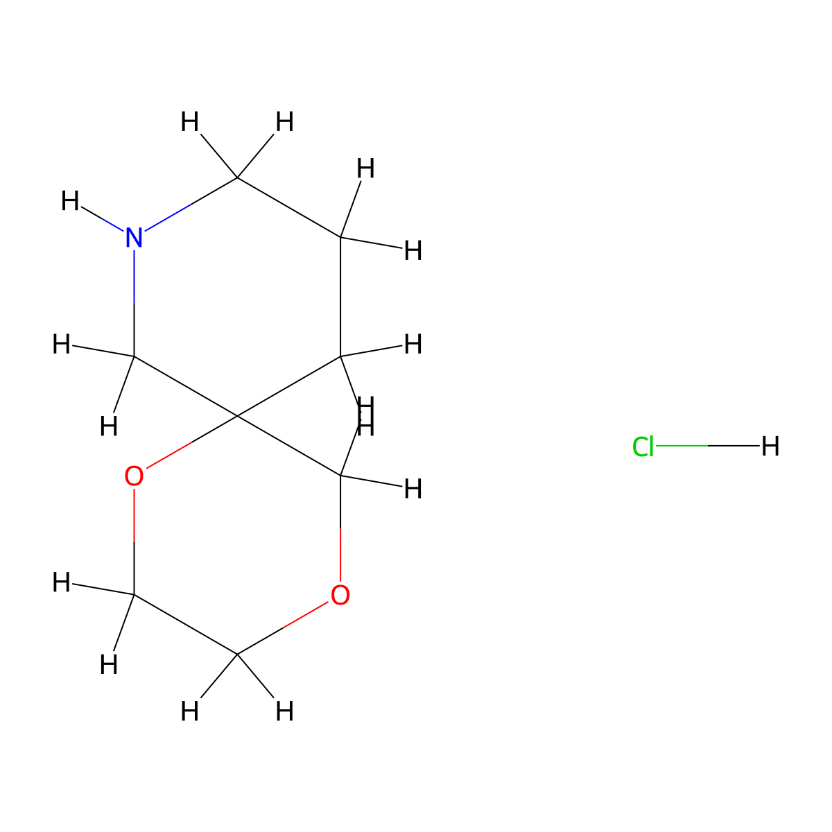 1,4-Dioxa-8-azaspiro[5.5]undecane hydrochloride molecular structure, CAS 2126159-62-2
