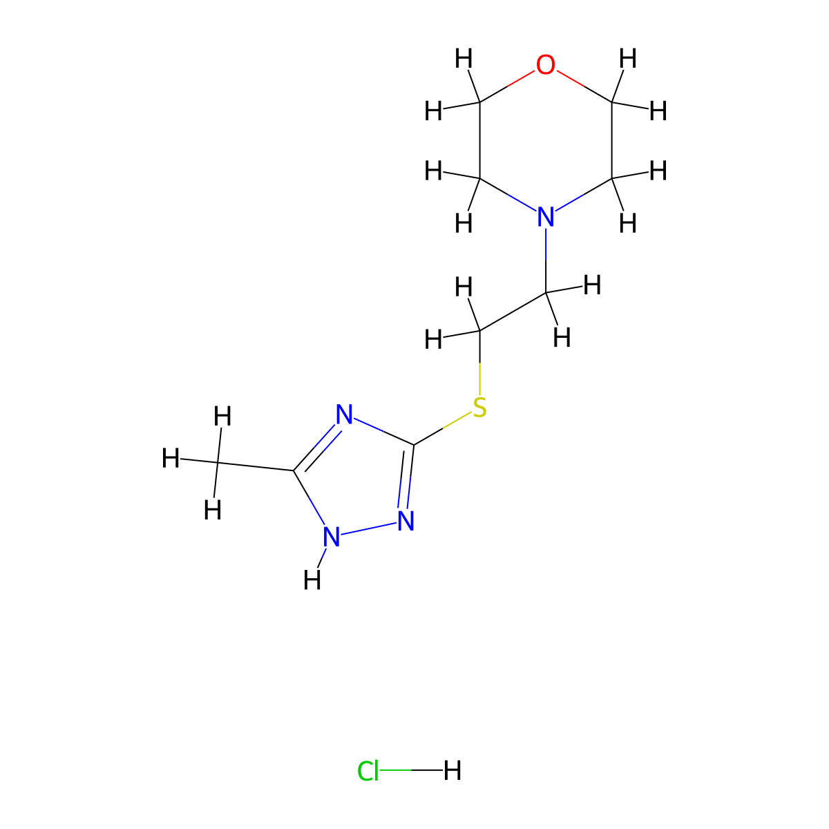 4-{2-[(5-methyl-4H-1,2,4-triazol-3-yl)sulfanyl]ethyl}morpholine hydrochloride molecular structure, CAS 2126159-63-3