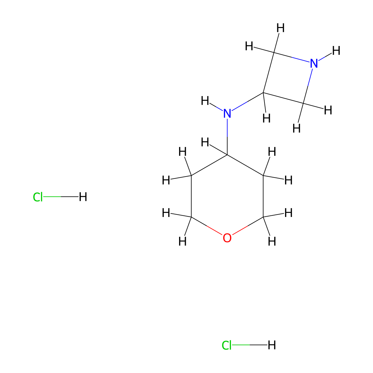N-(oxan-4-yl)azetidin-3-amine dihydrochloride molecular structure, CAS 2126159-68-8