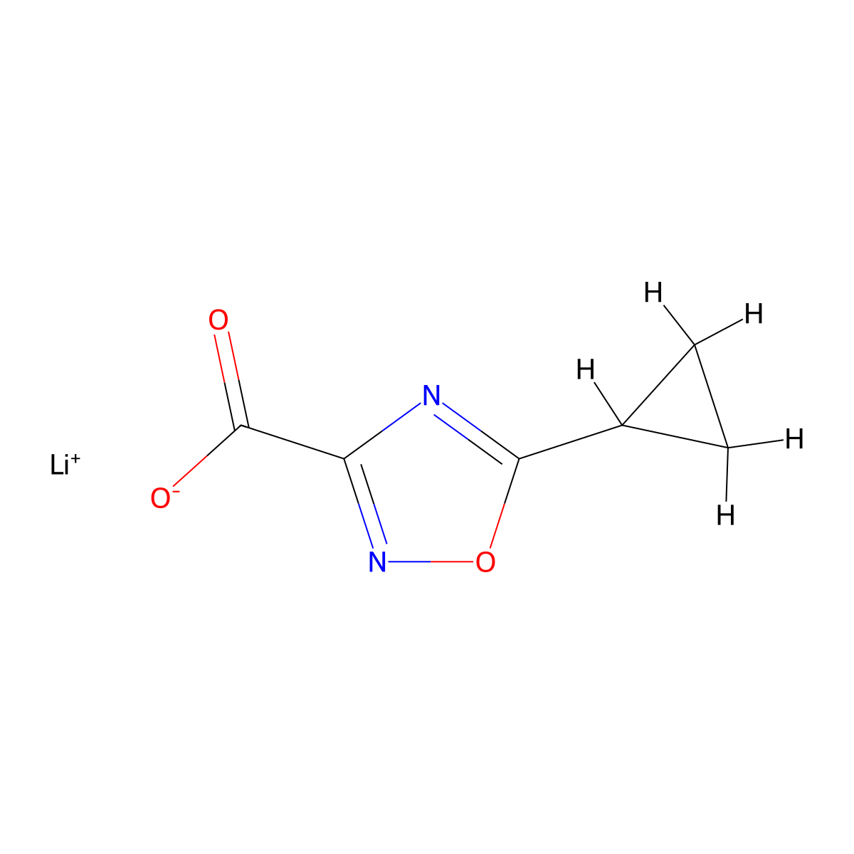 Lithium 5-cyclopropyl-1,2,4-oxadiazole-3-carboxylate molecular structure, CAS 2126159-69-9