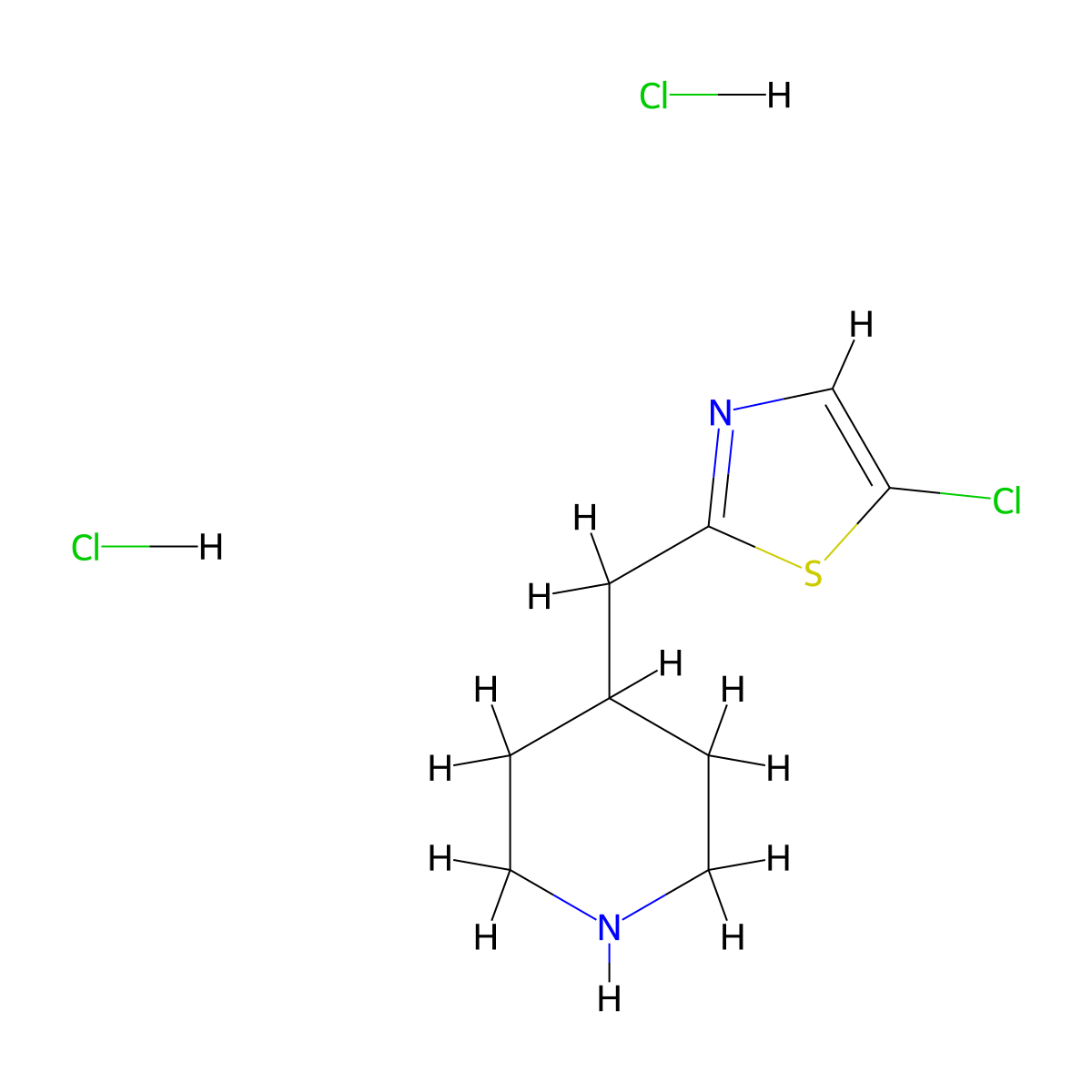 4-[(5-Chloro-1,3-thiazol-2-yl)methyl]piperidine dihydrochloride molecular structure, CAS 2126159-70-2