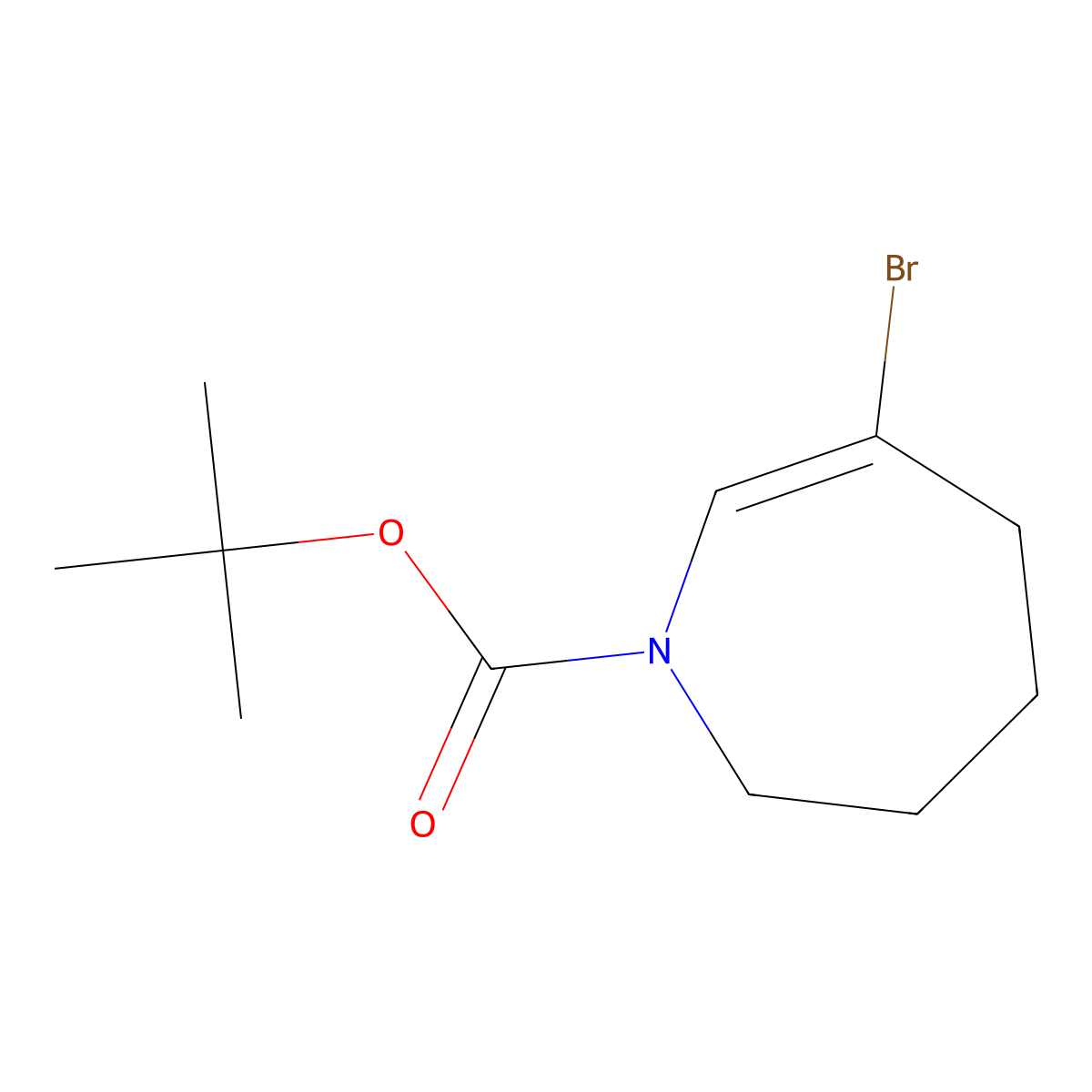 tert-butyl 6-bromo-2,3,4,5-tetrahydro-1H-azepine-1-carboxylate molecular structure, CAS 2126159-83-7