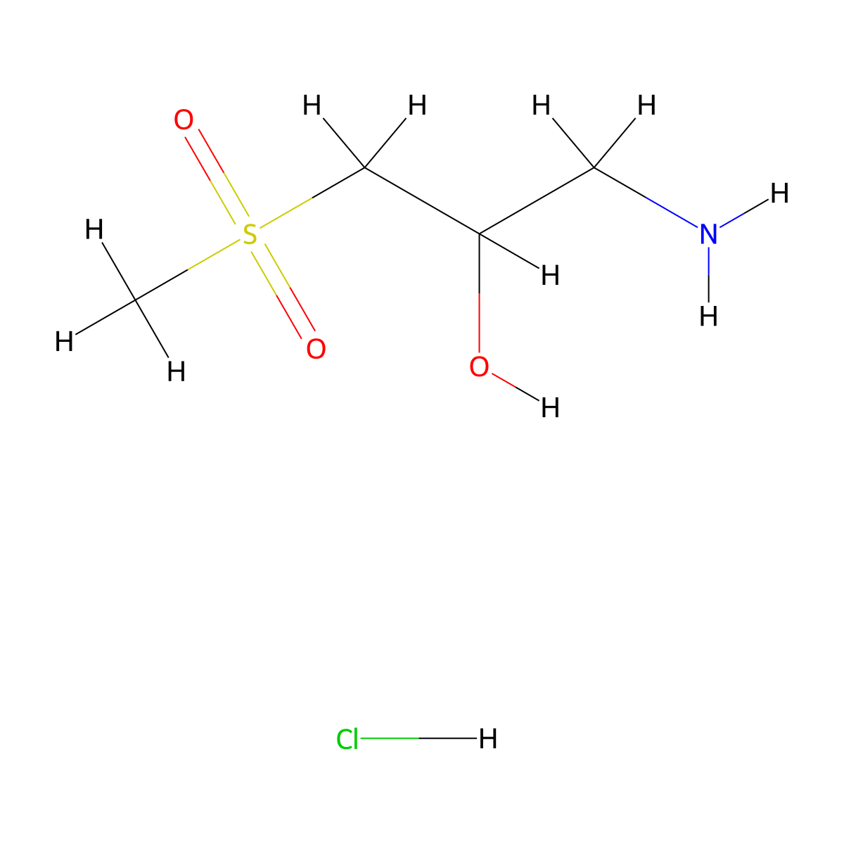 1-Amino-3-methanesulfonylpropan-2-ol hydrochloride molecular structure, CAS 2126159-87-1