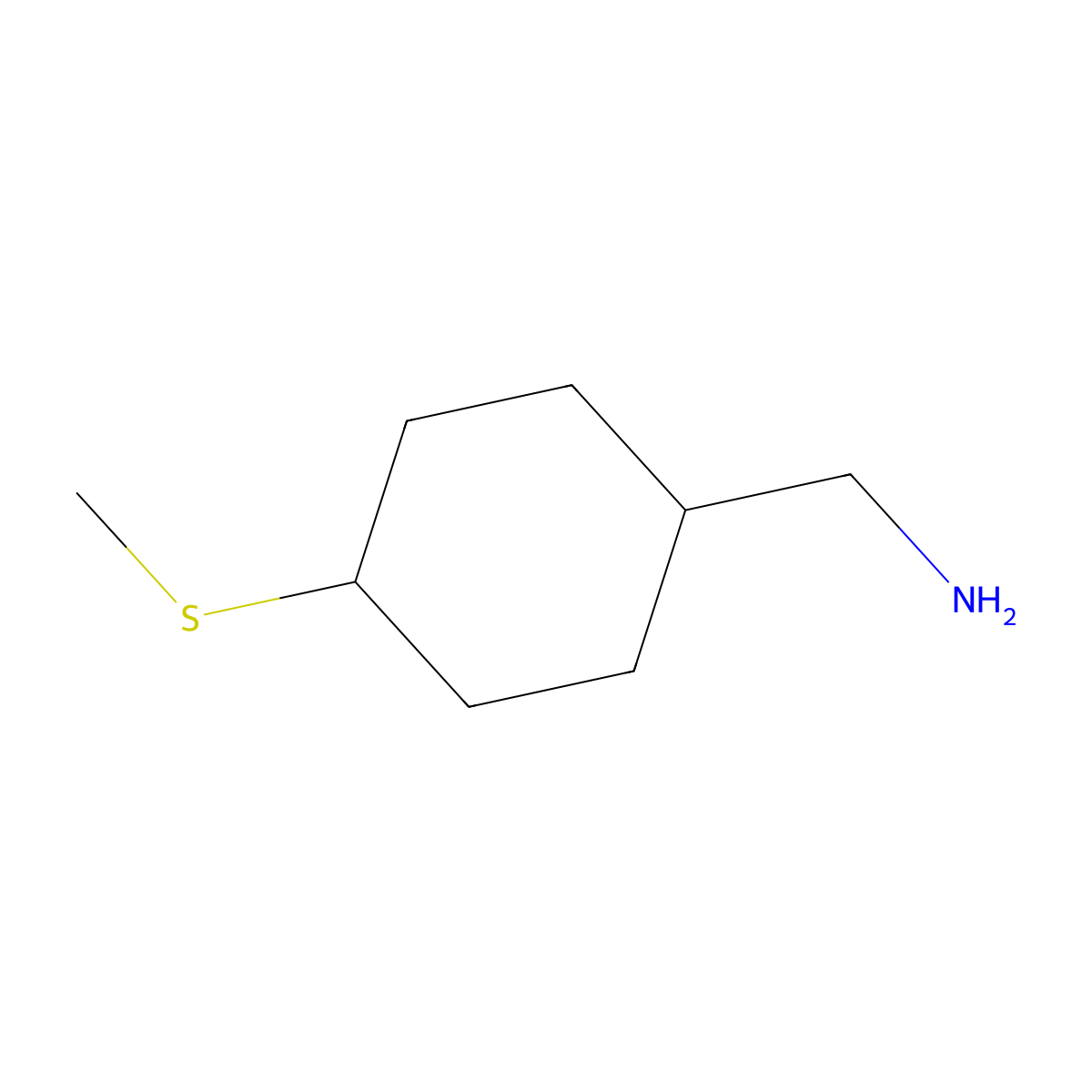[4-(Methylsulfanyl)cyclohexyl]methanamine molecular structure, CAS 2126159-92-8
