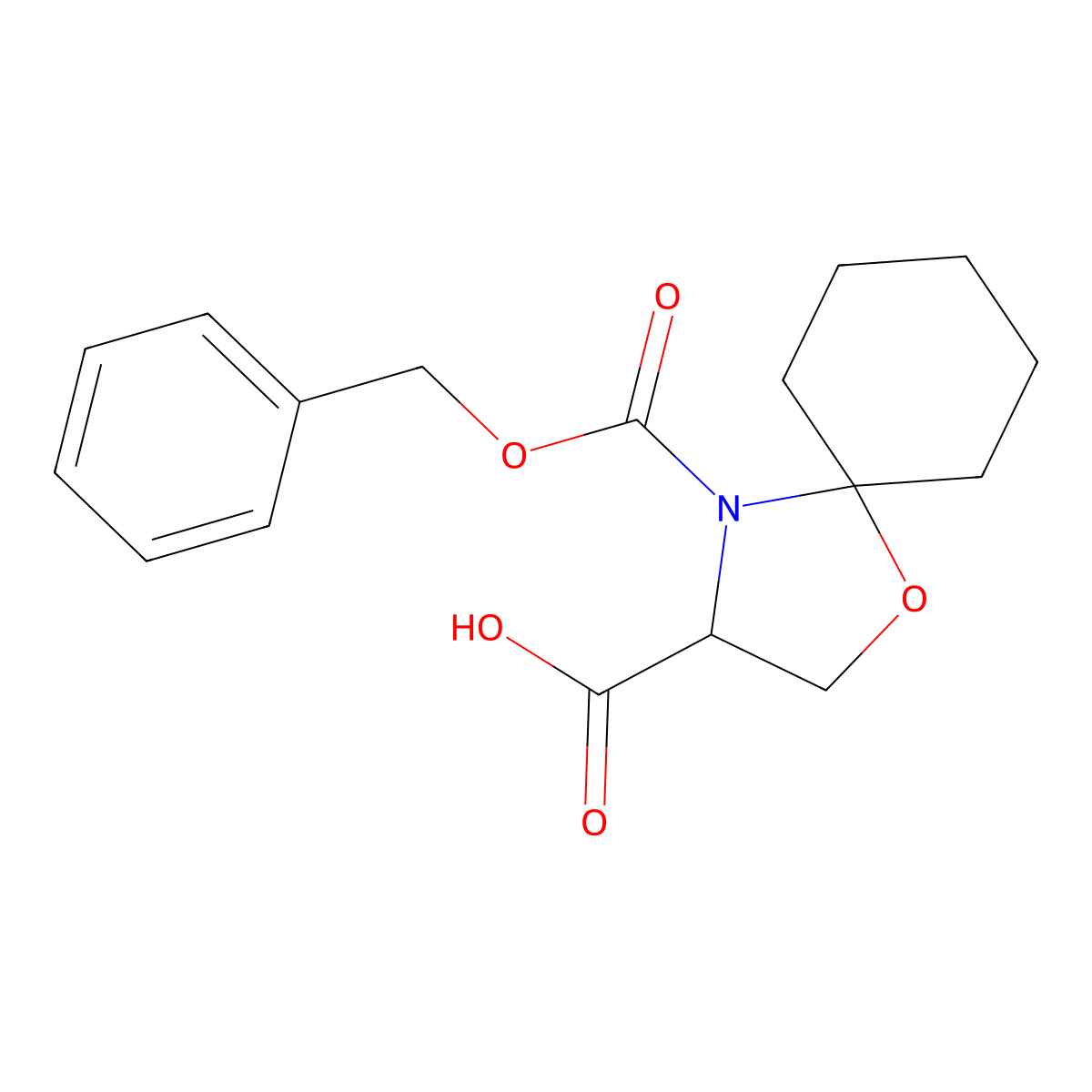 4-[(Benzyloxy)carbonyl]-1-oxa-4-azaspiro[4.5]decane-3-carboxylic acid molecular structure, CAS 2126159-95-1