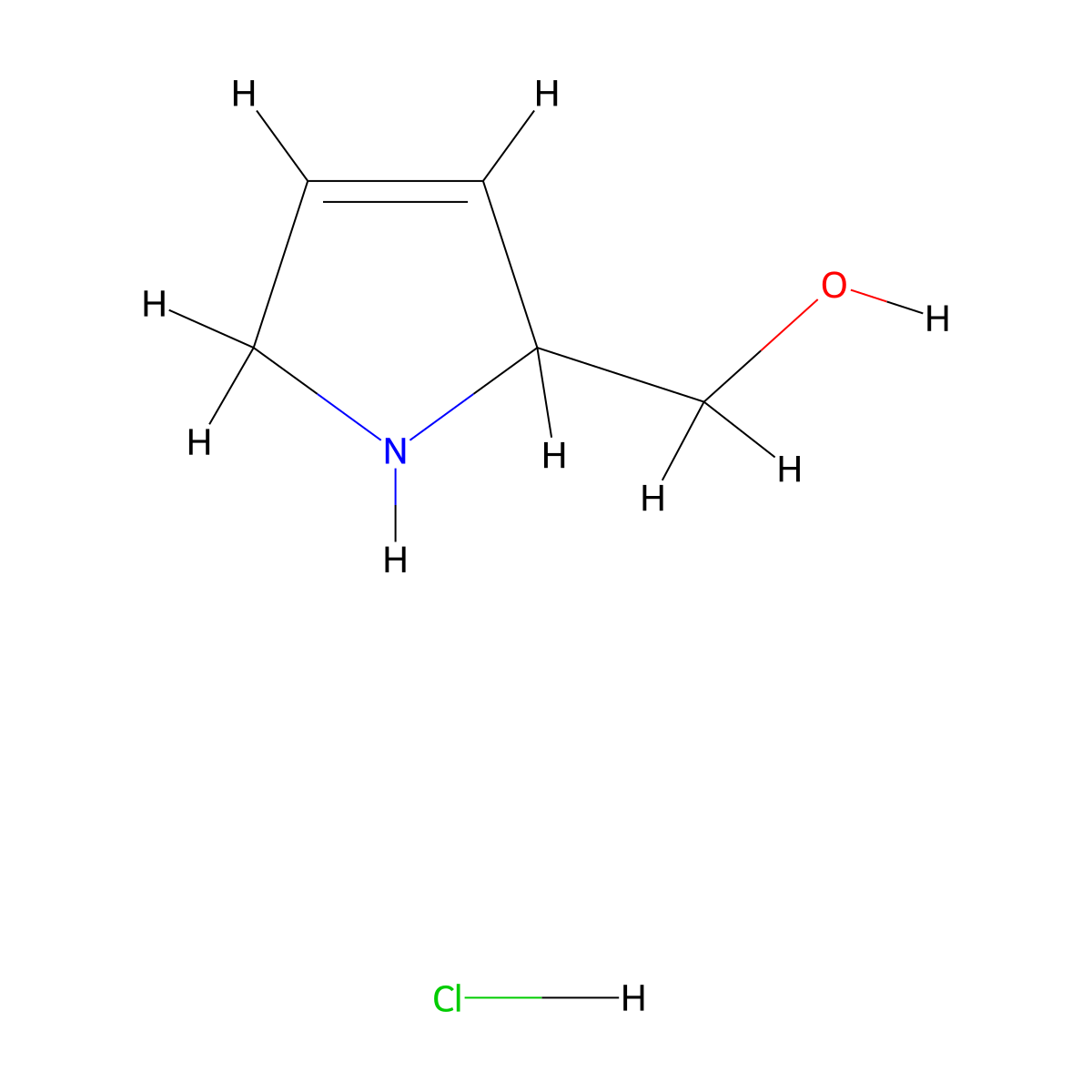 2,5-Dihydro-1H-pyrrol-2-ylmethanol hydrochloride molecular structure, CAS 2126160-01-6