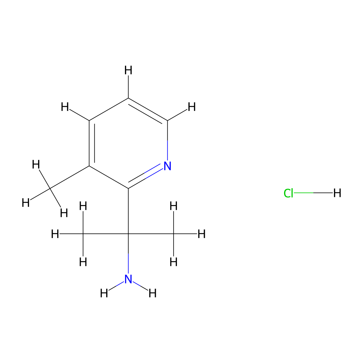2-(3-Methylpyridin-2-yl)propan-2-amine hydrochloride molecular structure, CAS 2126160-07-2