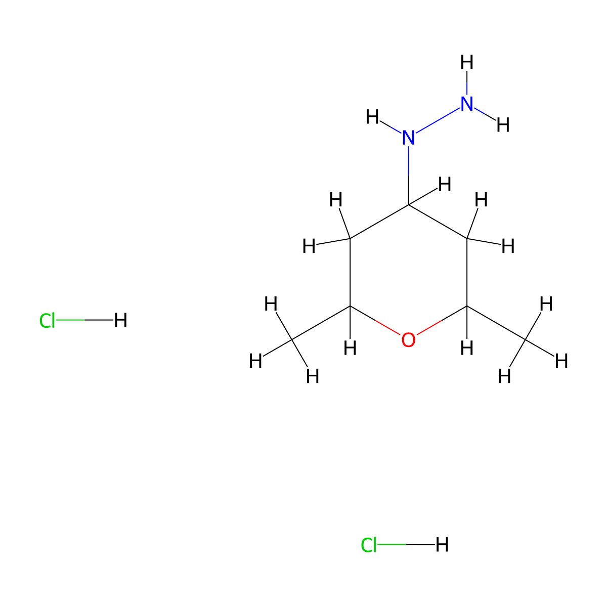 (2,6-Dimethyloxan-4-yl)hydrazine dihydrochloride molecular structure, CAS 2126160-11-8