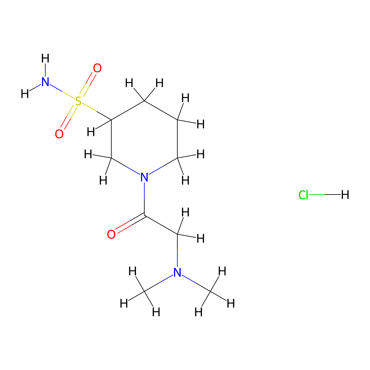 1-[2-(Dimethylamino)acetyl]piperidine-3-sulfonamide hydrochloride molecular structure, CAS 2126160-14-1