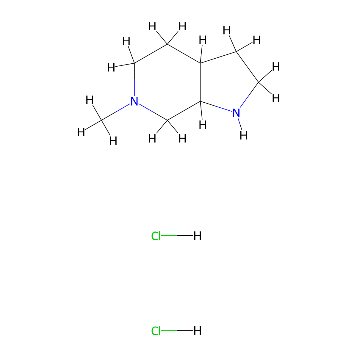 6-methyl-octahydro-1H-pyrrolo[2,3-c]pyridine dihydrochloride molecular structure, CAS 2126160-15-2