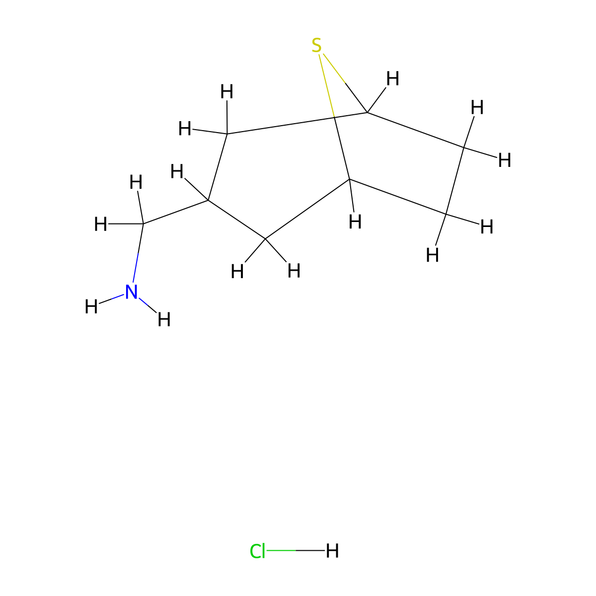 {8-Thiabicyclo[3.2.1]octan-3-yl}methanamine hydrochloride molecular structure, CAS 2126160-18-5