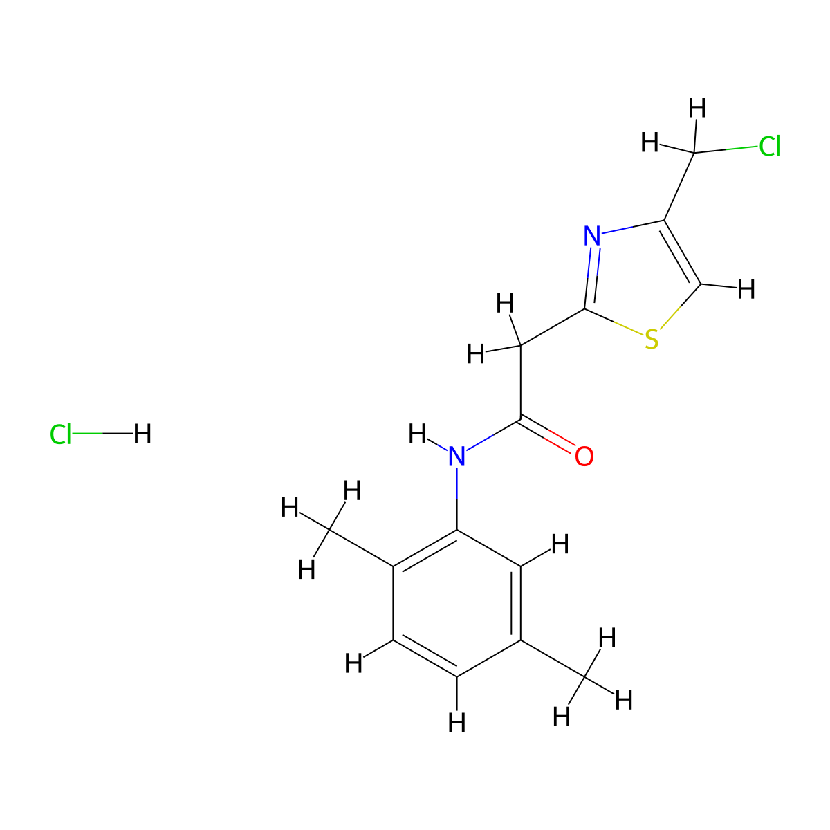 2-[4-(chloromethyl)-1,3-thiazol-2-yl]-N-(2,5-dimethylphenyl)acetamide hydrochloride molecular structure, CAS 2126160-19-6