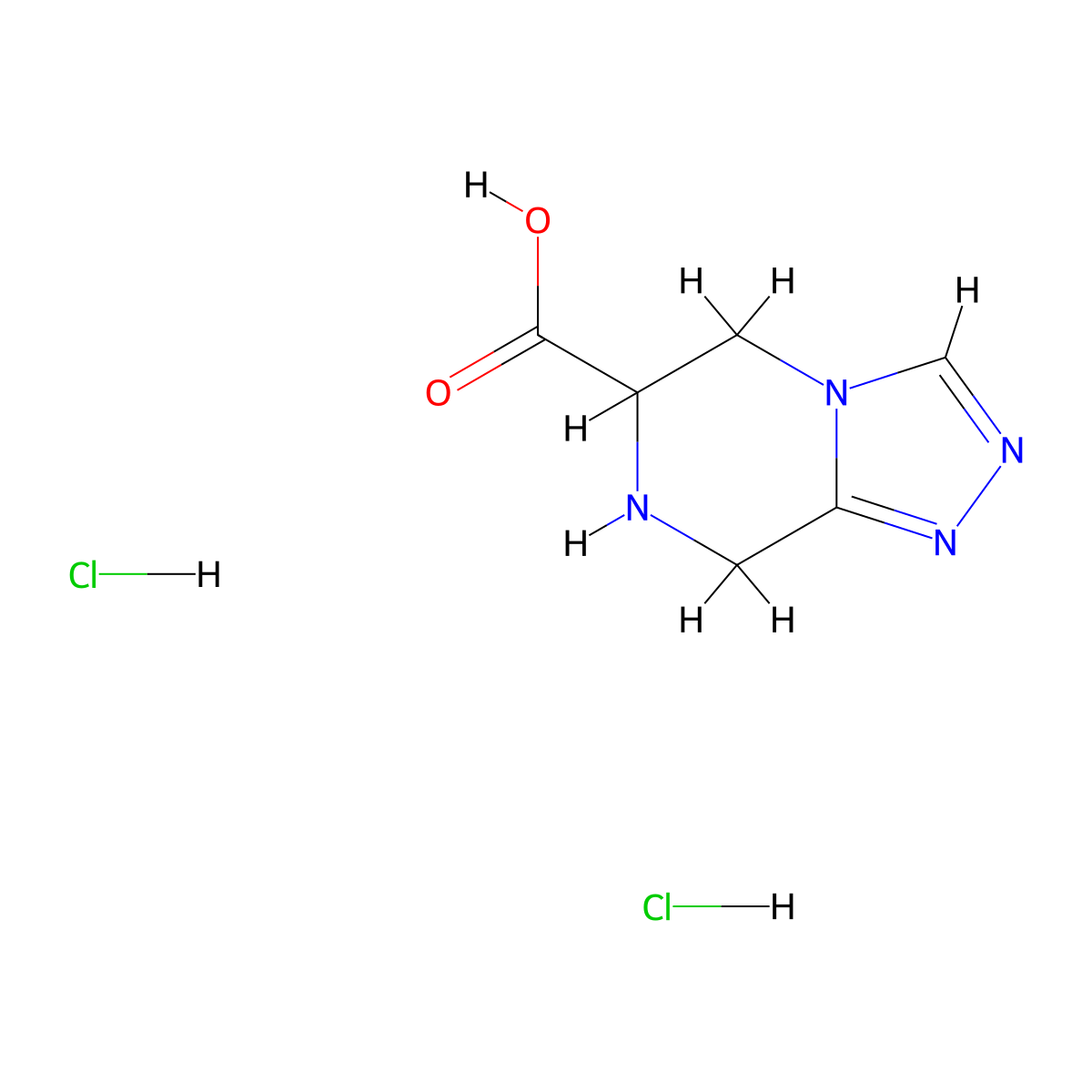 5H,6H,7H,8H-[1,2,4]triazolo[4,3-a]pyrazine-6-carboxylic acid dihydrochloride molecular structure, CAS 2126160-20-9