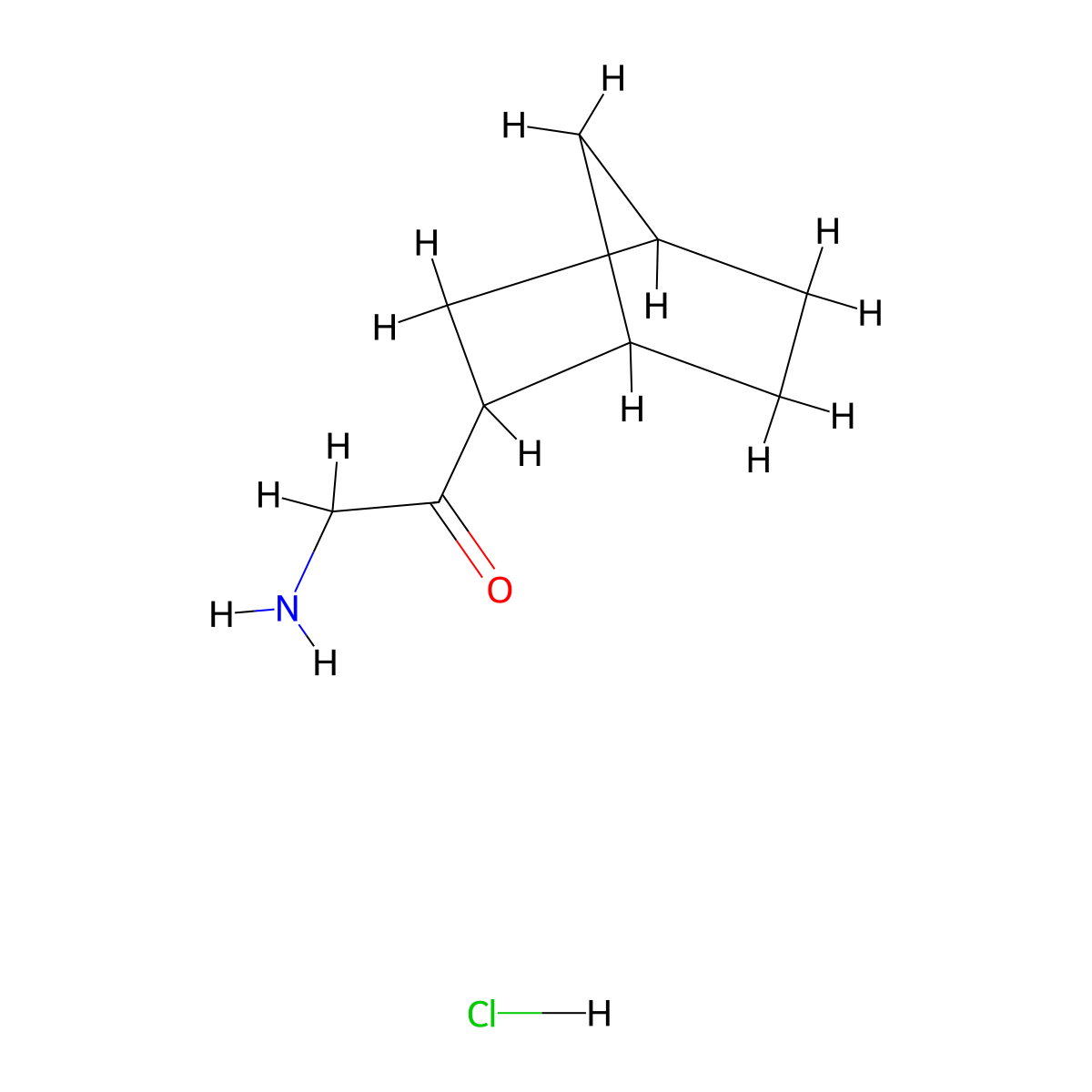 2-Amino-1-{bicyclo[2.2.1]heptan-2-yl}ethan-1-one hydrochloride molecular structure, CAS 2126160-21-0
