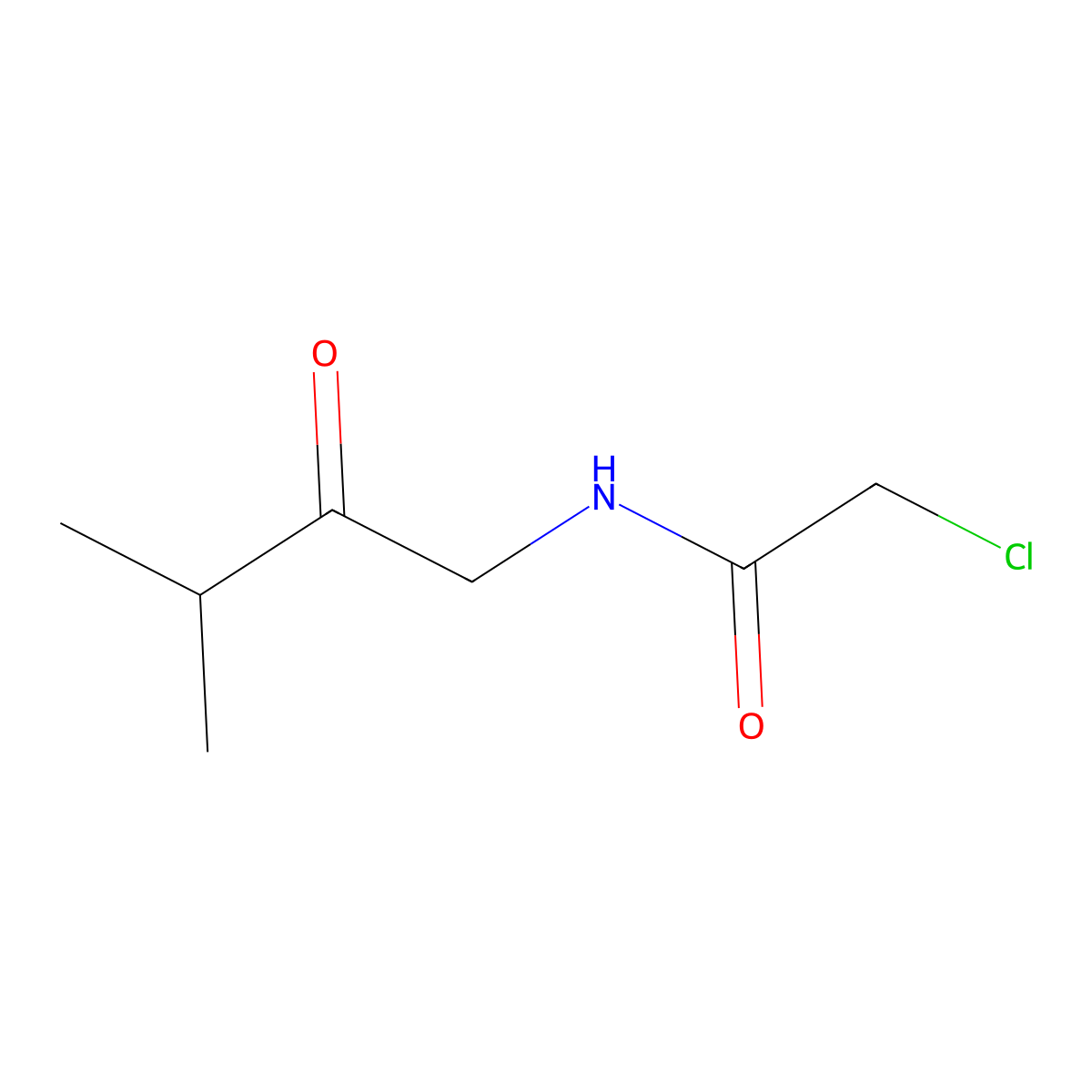 2-Chloro-N-(3-methyl-2-oxobutyl)acetamide molecular structure, CAS 2126160-35-6
