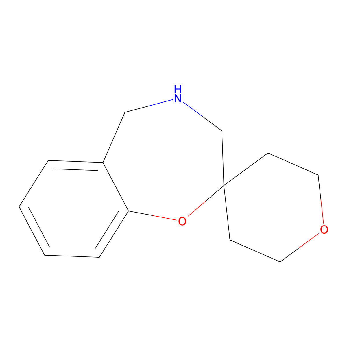 4,5-dihydro-3H-spiro[1,4-benzoxazepine-2,4'-oxane] molecular structure, CAS 2126160-38-9