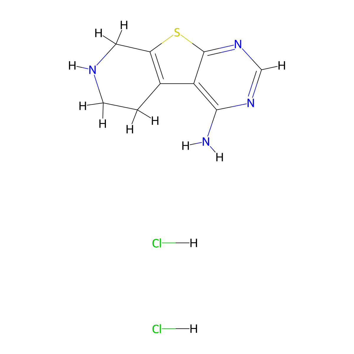 8-Thia-4,6,11-triazatricyclo[7.4.0.0,2,7]trideca-1(9),2,4,6-tetraen-3-amine dihydrochloride molecular structure, CAS 2126160-51-6
