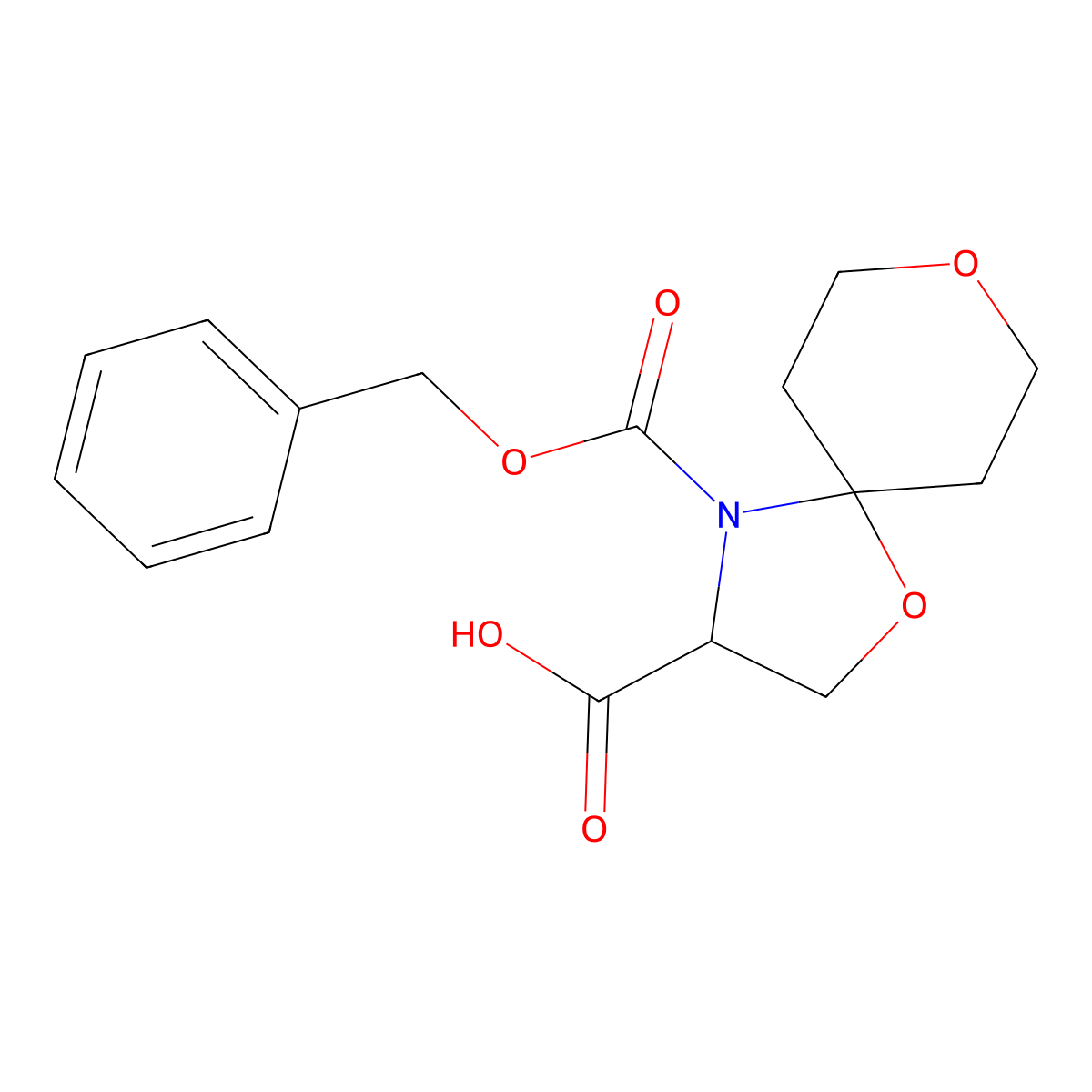 4-[(Benzyloxy)carbonyl]-1,8-dioxa-4-azaspiro[4.5]decane-3-carboxylic acid molecular structure, CAS 2126160-65-2