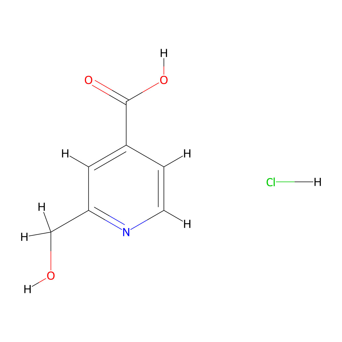 2-(Hydroxymethyl)pyridine-4-carboxylic acid hydrochloride molecular structure, CAS 2126160-66-3