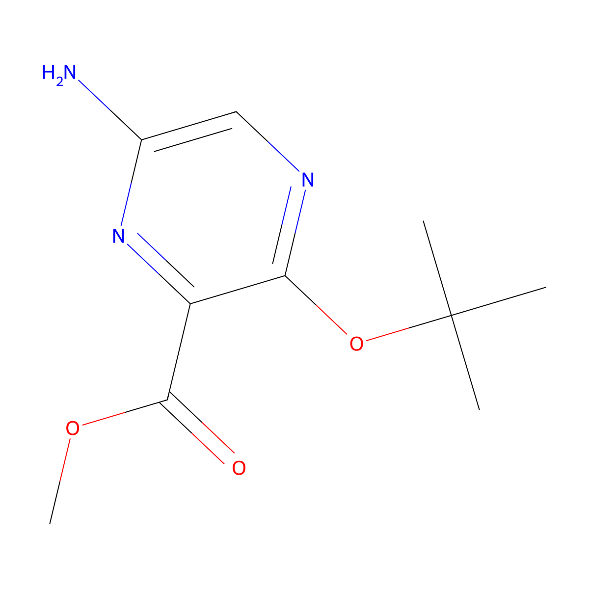 Methyl 6-amino-3-(tert-butoxy)pyrazine-2-carboxylate molecular structure, CAS 2126160-68-5